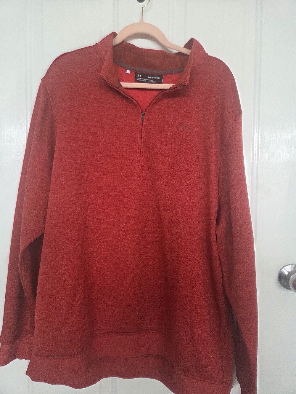 Under Armour Men's Heathered Red 1/4 Zip Pullover Sweatshirt 3x